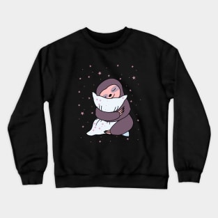 Sweet Sleepy Sloth and little pink stars Crewneck Sweatshirt